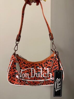 Von Dutch Orange Camo Shoulder Bag